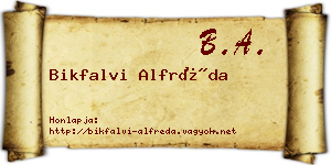 Bikfalvi Alfréda névjegykártya